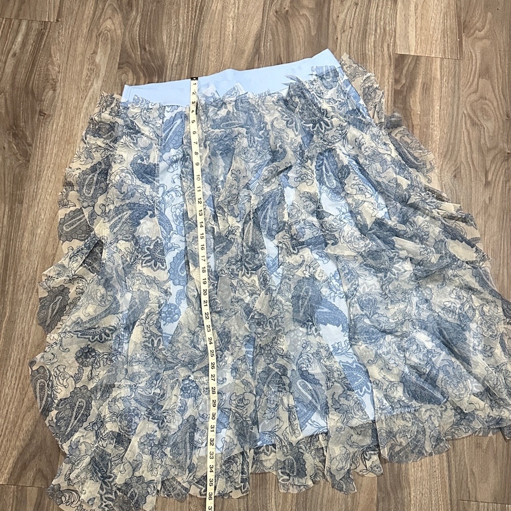 Cato Light Blue and White Layered Maxi Skirt - Picture 6 of 6